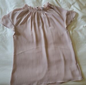 Express Ruffle Blouse in Pastel Pink, XS
